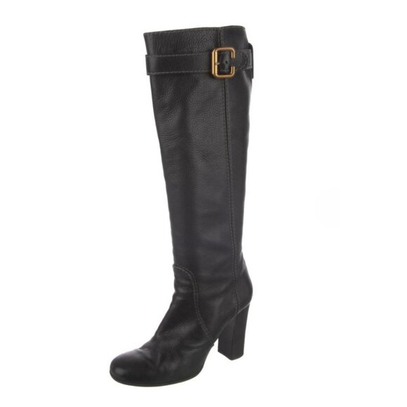 Authentic Chloé Italian Calfskin Leather Knee-High Boots - Picture 4 of 11